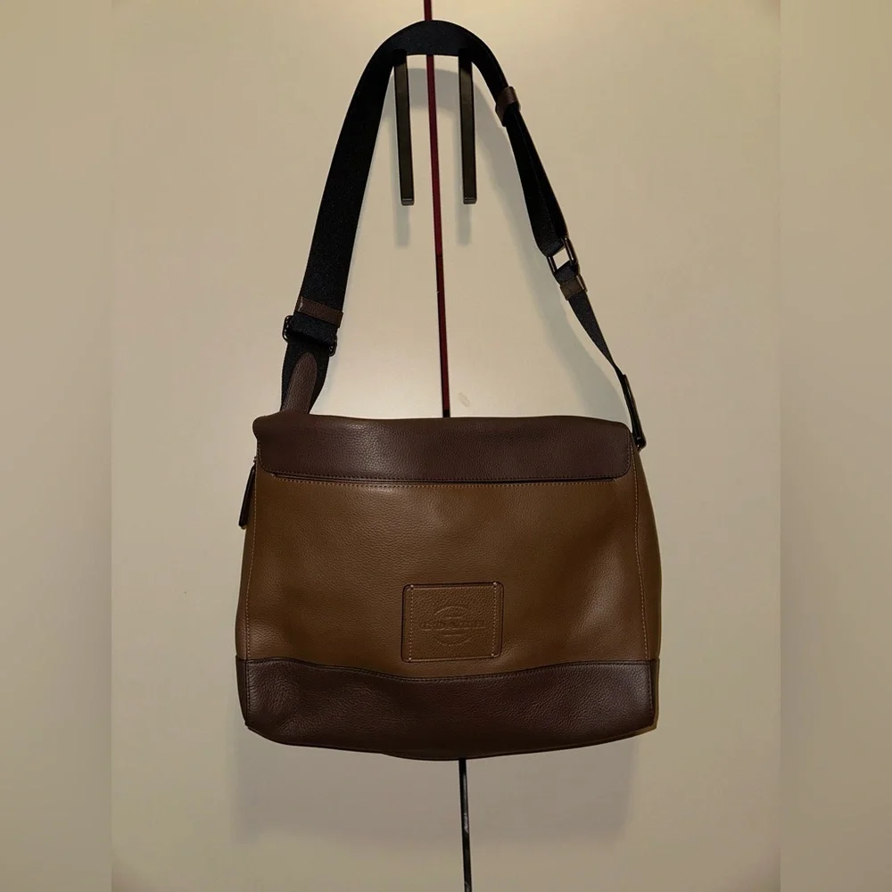 COACH Brown HUDSON Messenger in Heritage Colorblock Leather